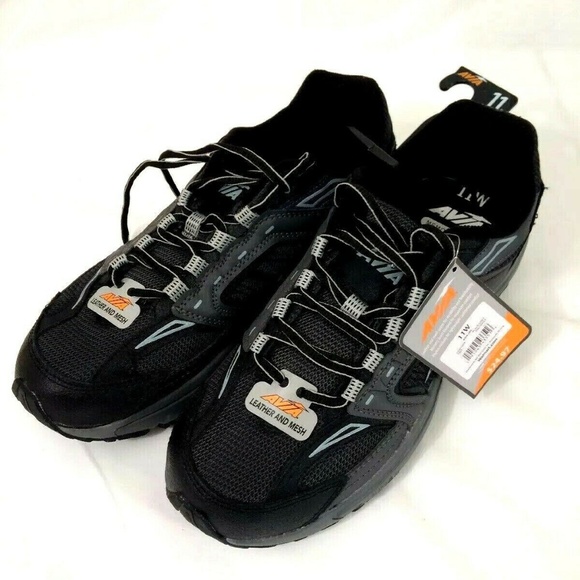 NEW Avia Leather /& Mesh Athletic Shoes Black Brown Boy/'s Size 7 1//2